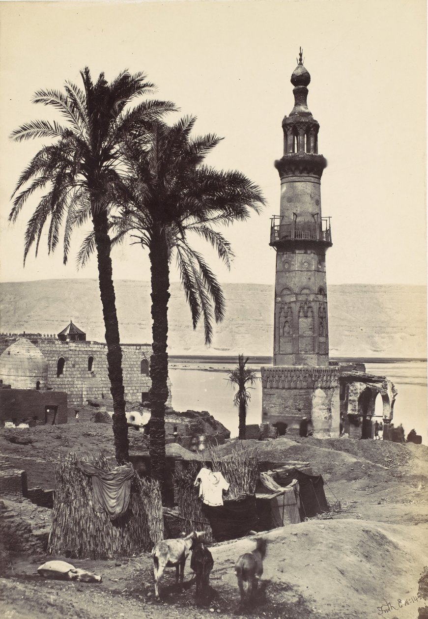 Uitzicht op Girgeh, 1857 door Francis Frith