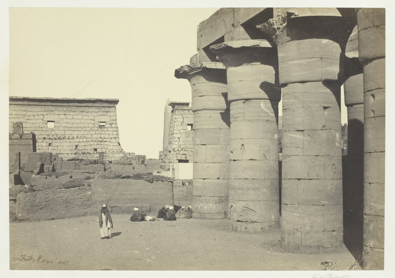 Uitzicht op Luxor, 1857 door Francis Frith
