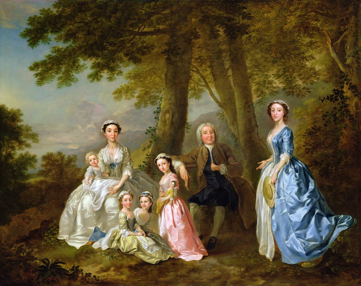 Samuel Richardson Zittend met zijn Tweede Familie door Francis Hayman