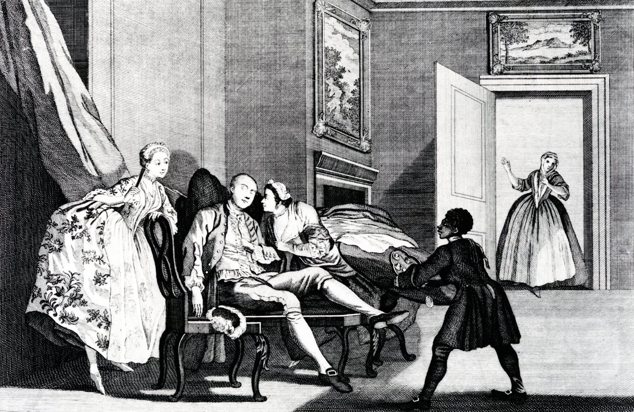 Een kus stelen, ca. 1743 door Francis Hayman