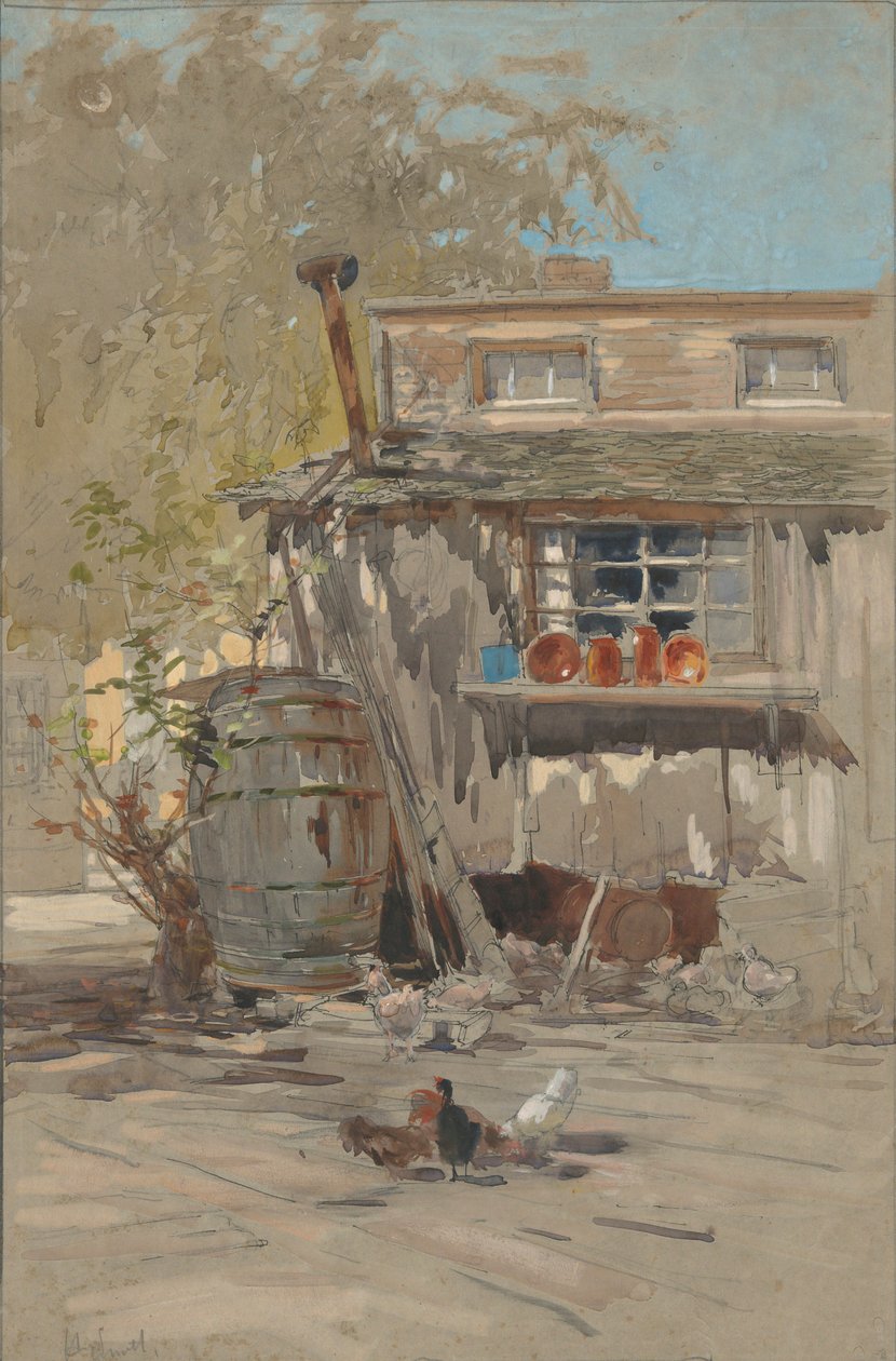 Boerenerf door Francis Hopkinson Smith