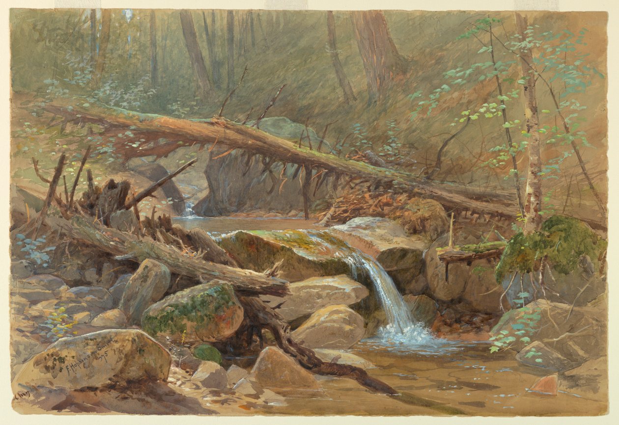 Vijver in het bos door Francis Hopkinson Smith