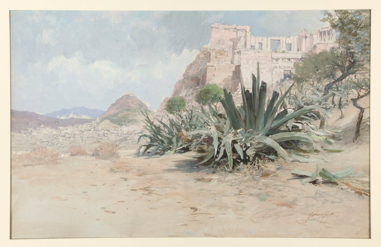 De benadering van de Akropolis door Francis Hopkinson Smith