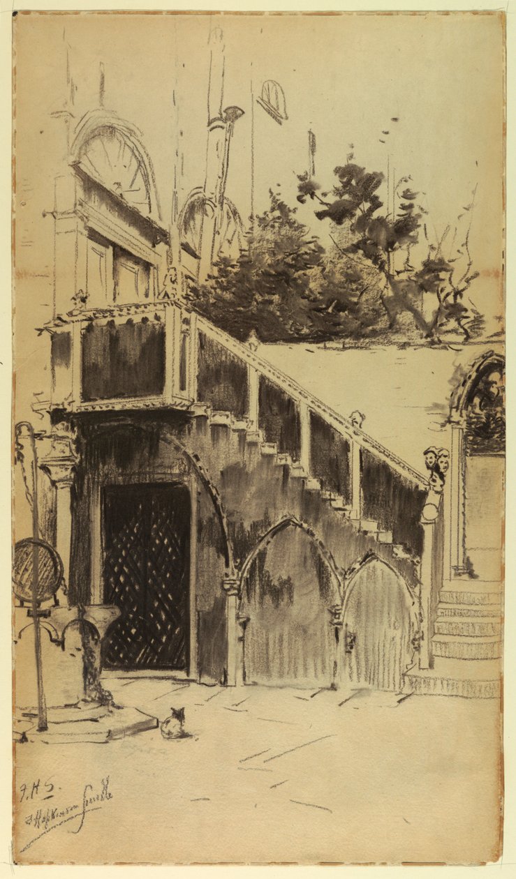 De grote trap, Palazzo Contarini door Francis Hopkinson Smith