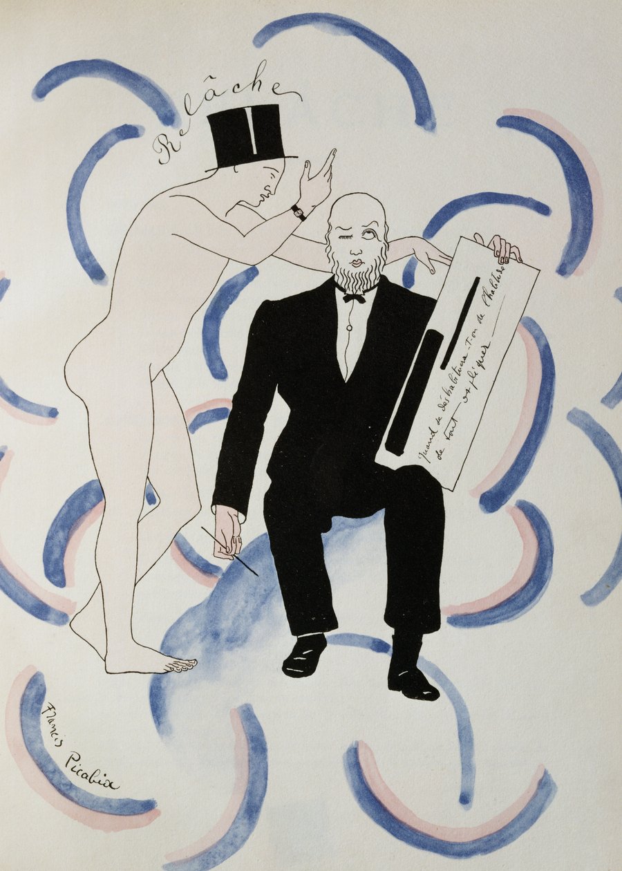 Relache ballet van Erik Satie, c1924 (tekening) door Francis Picabia
