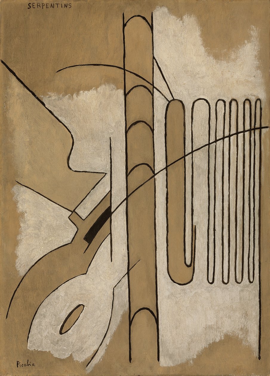 Serpentines, ca. 1922 (olieverf op board) door Francis Picabia