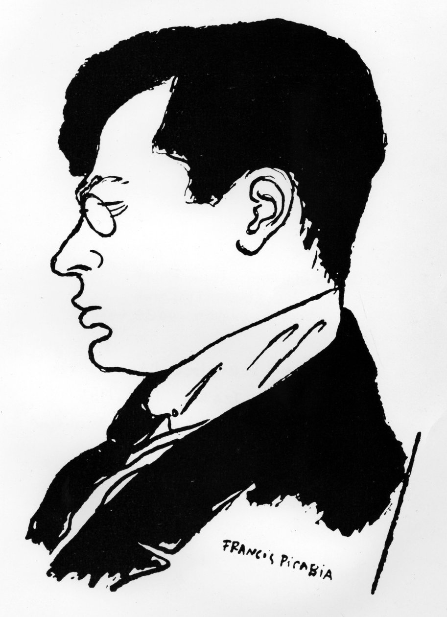 Tristan Tzara (litho) door Francis Picabia