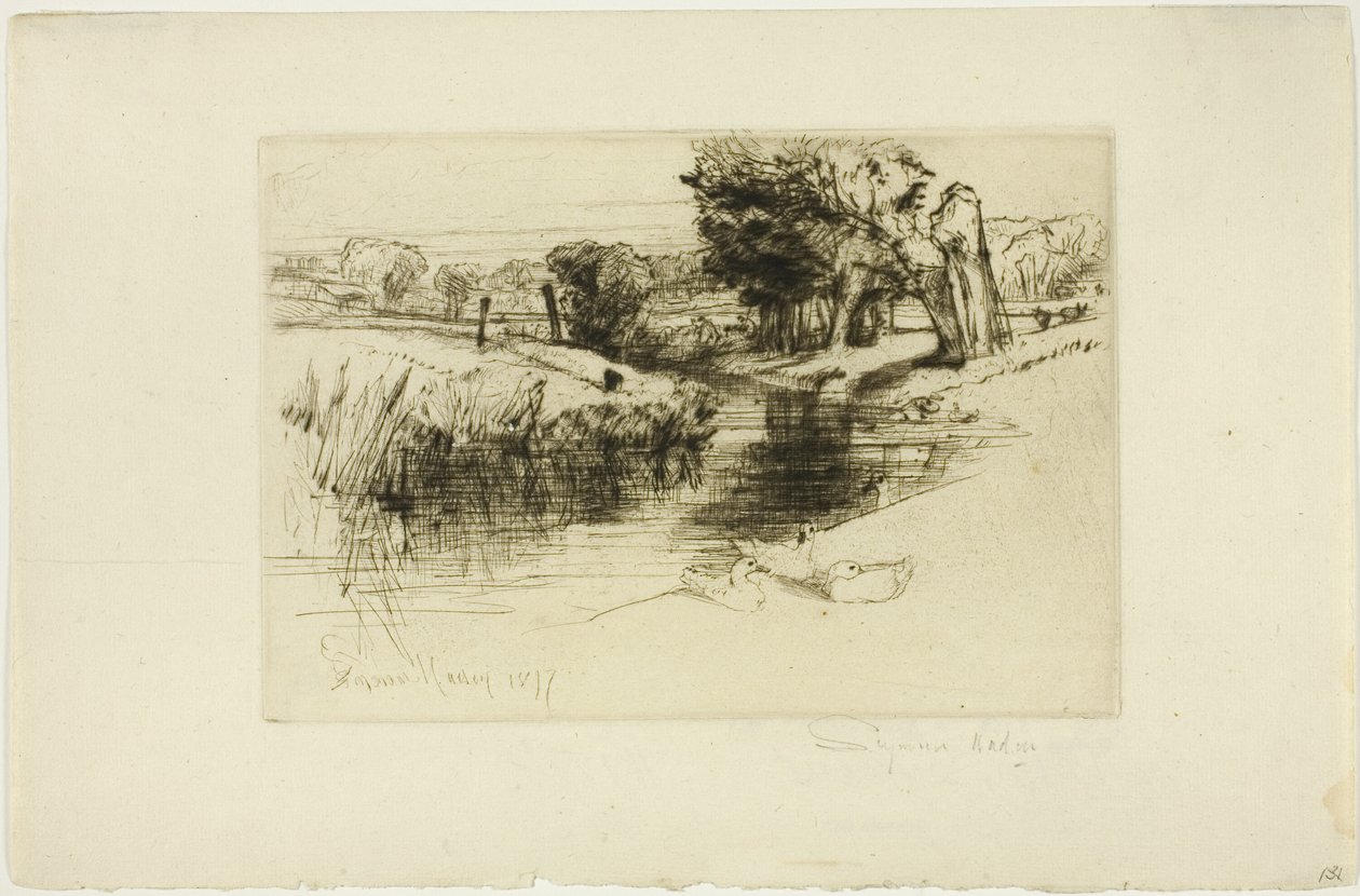 Een Achterwater door Francis Seymour Haden