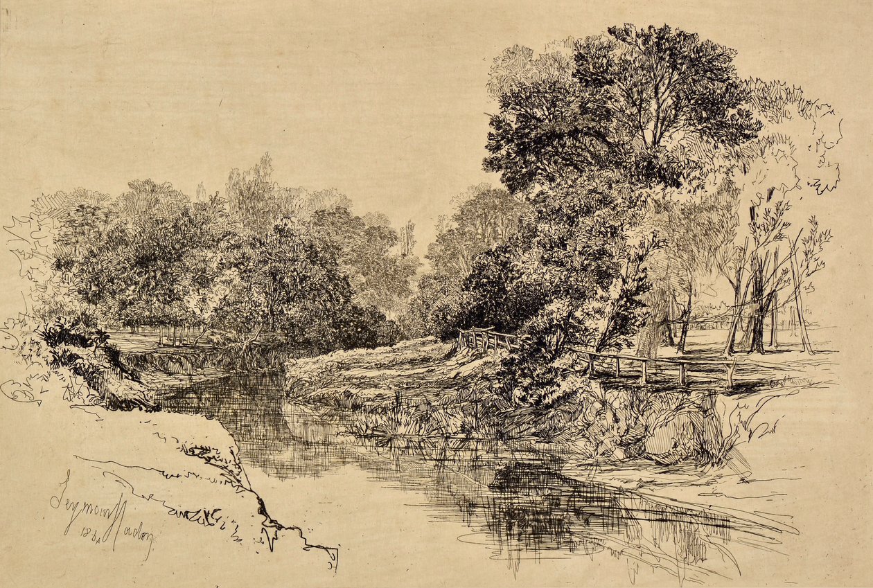 Een rivier in Ierland door Francis Seymour Haden