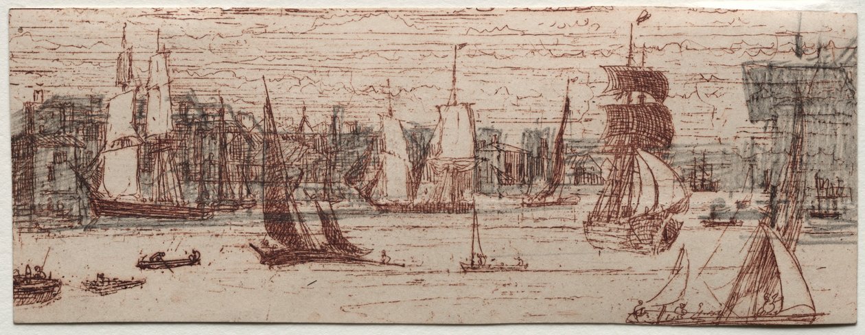 Een schets van Greenwich door Francis Seymour Haden