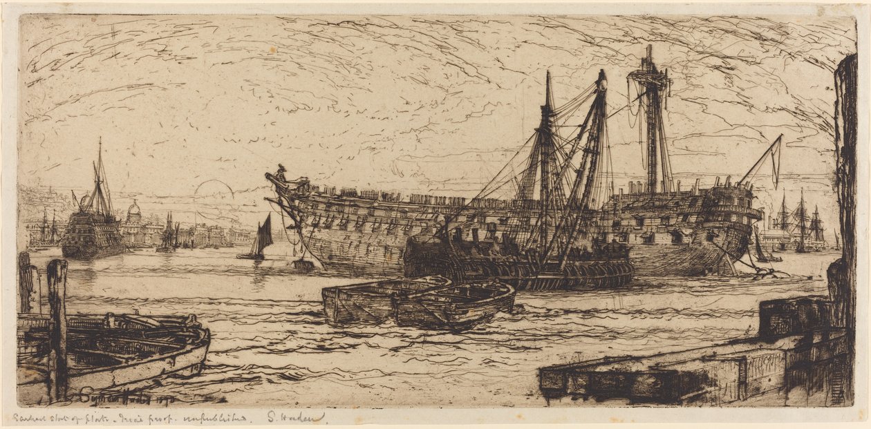 Het Breken van de Agamemnon door Francis Seymour Haden