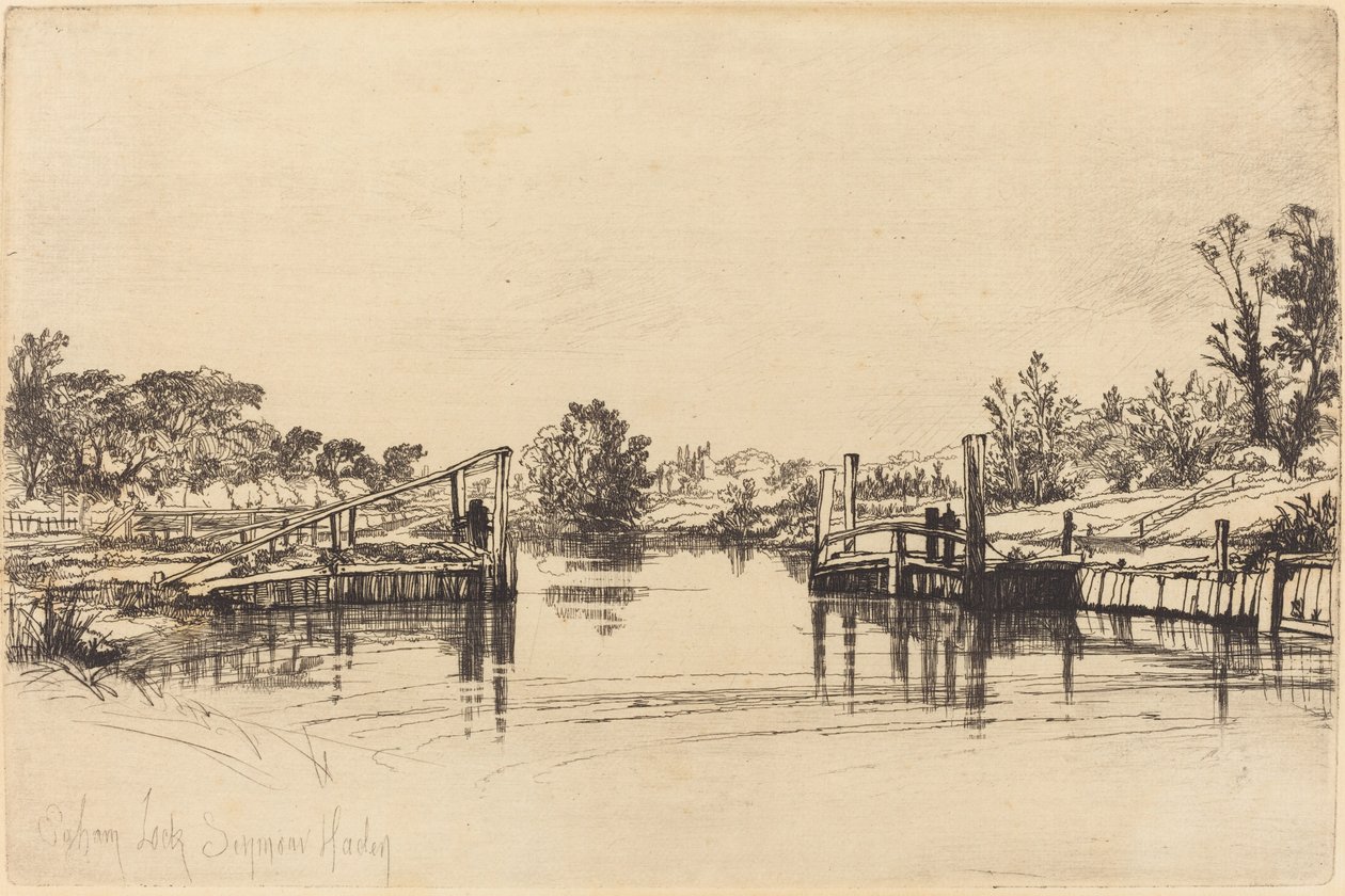 Eagham Lock door Francis Seymour Haden