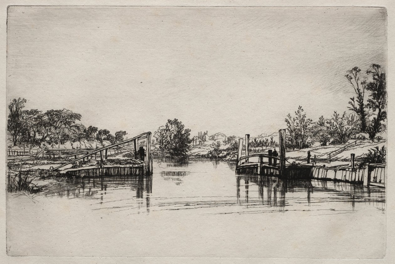 Egham Lock door Francis Seymour Haden