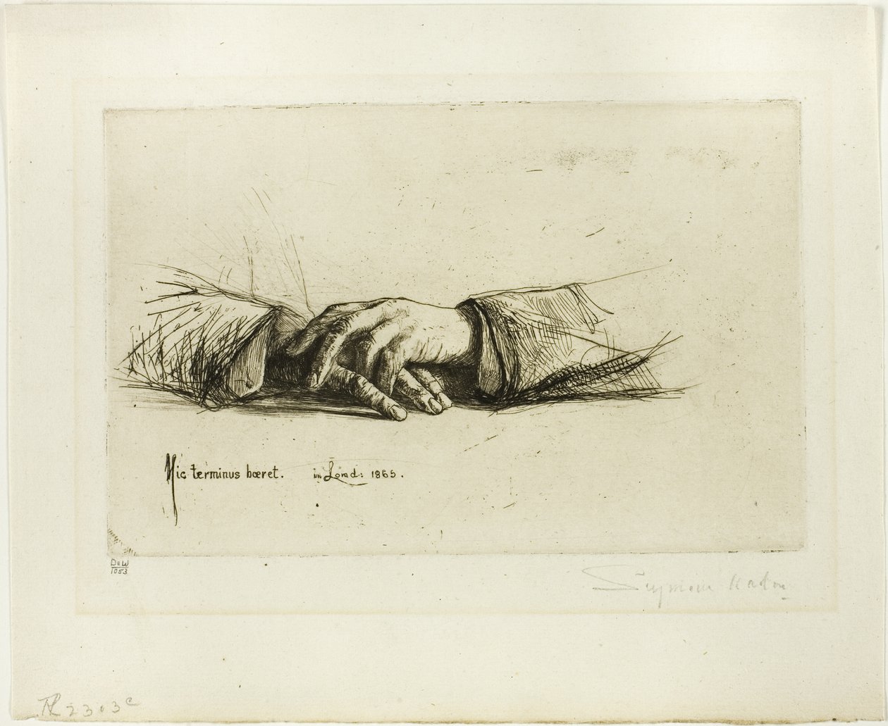 Gevouwen handen door Francis Seymour Haden