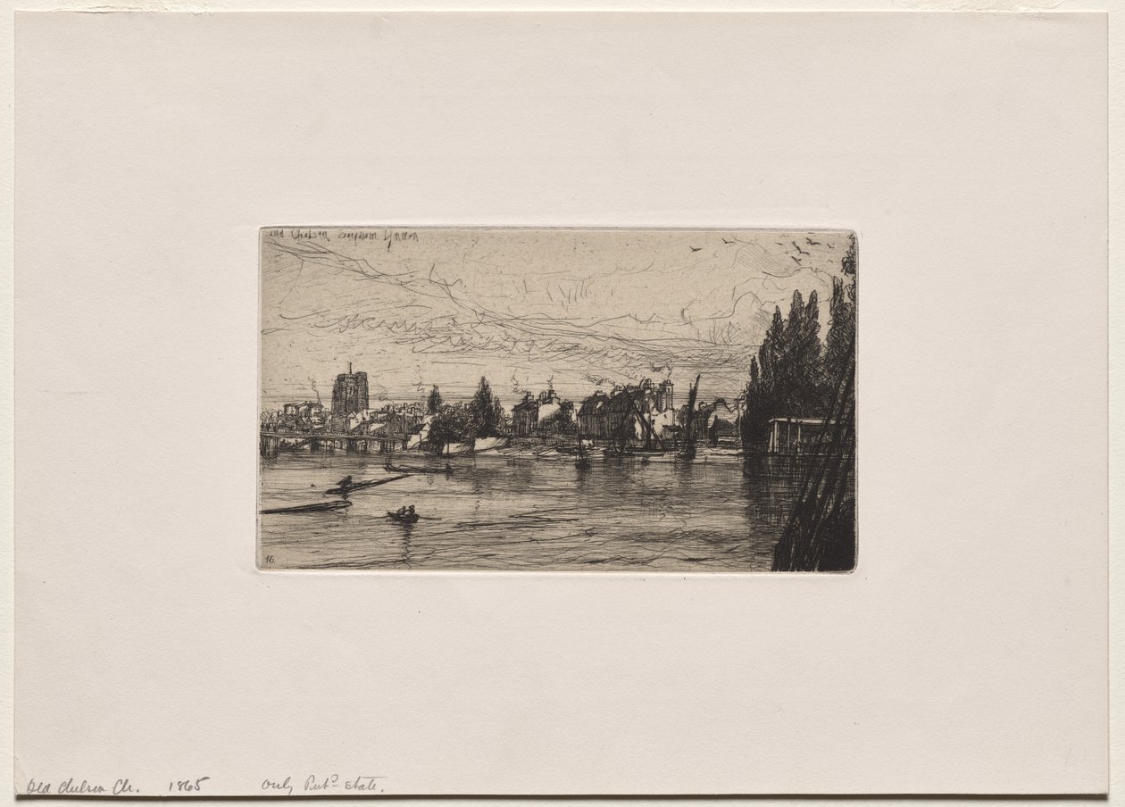 Oude Chelsea-kerk door Francis Seymour Haden
