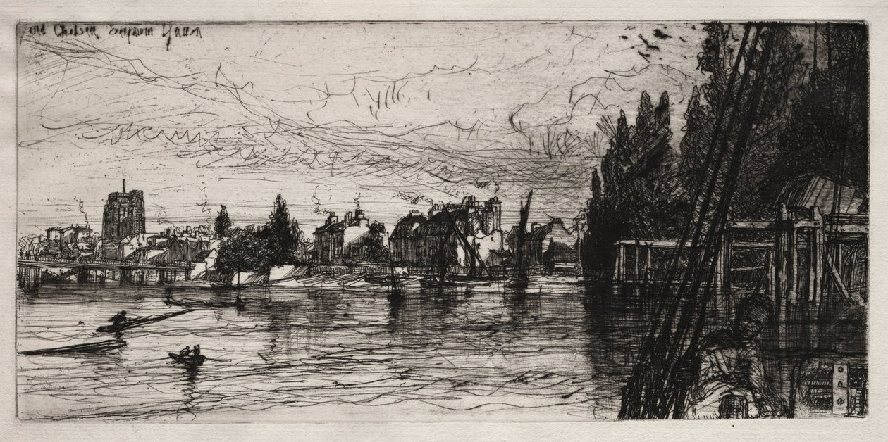 Oude Chelsea Kerk door Francis Seymour Haden