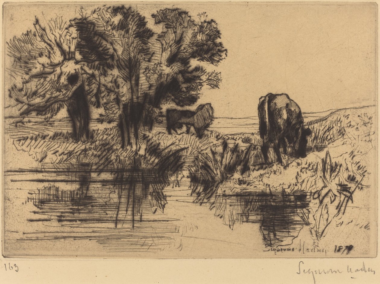 De drie koeien door Francis Seymour Haden