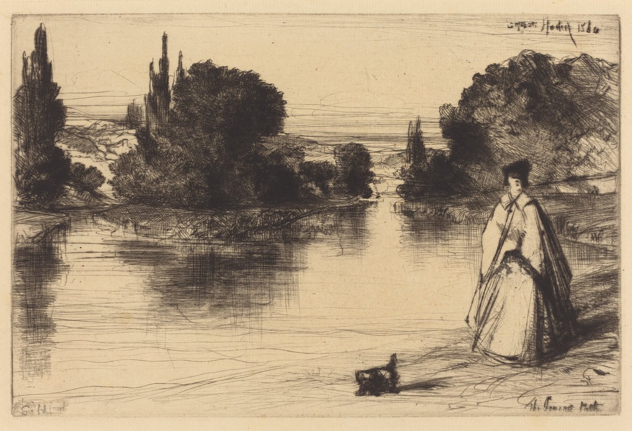 Het sleepad door Francis Seymour Haden