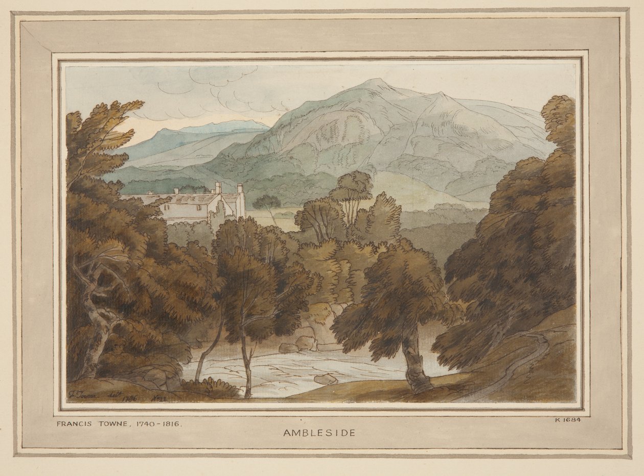 Ambleside, Een Uitzicht nabij Clappers Gate, Ambleside door Francis Towne