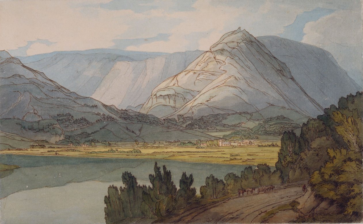 Grasmere vanaf de Rydal Road, 1786 door Francis Towne