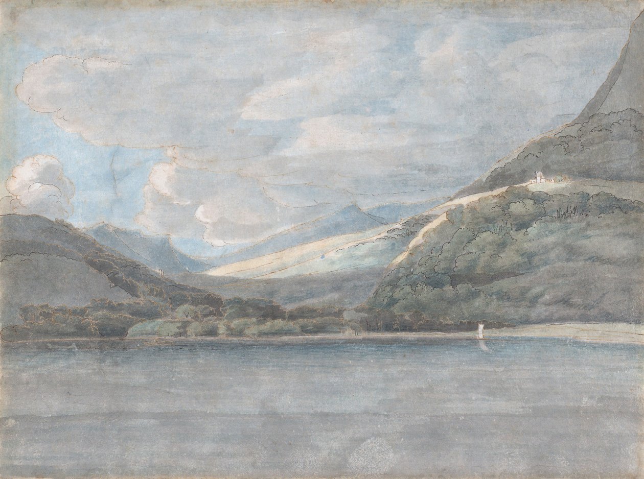 Uitzicht op het Comomeer, 27 augustus 1781 door Francis Towne