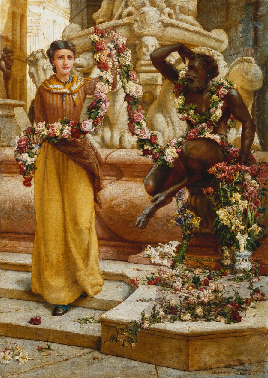 De bloemenkrans, 1900 door Francis William Topham