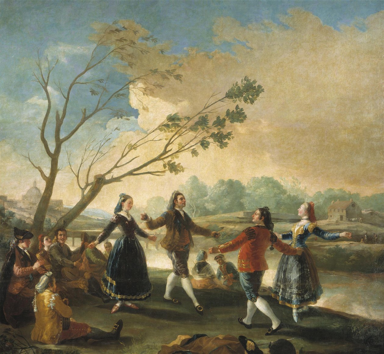 Dansen aan de oever van de Manzanares door Francisco de Goya