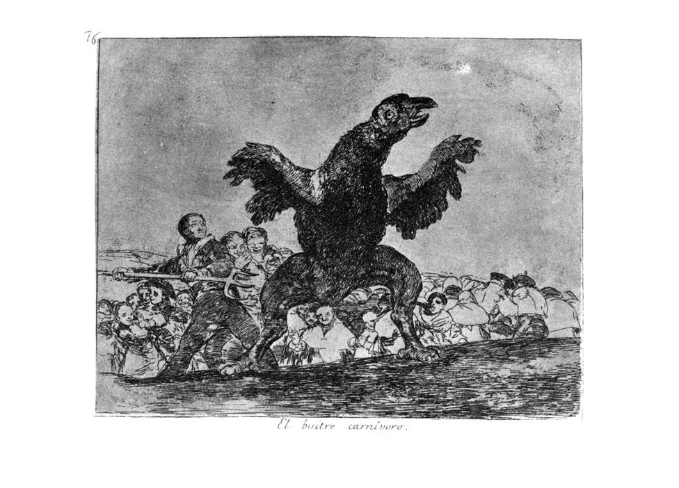 Plaat 76: El buitre carnivoro door Francisco de Goya