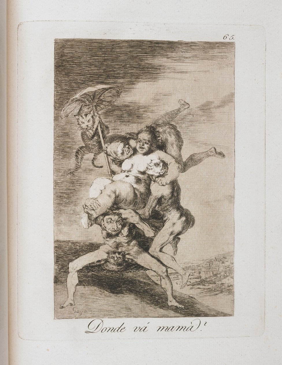 Bladzijde uit Los Caprichos, 1797-1798 door Francisco de Goya
