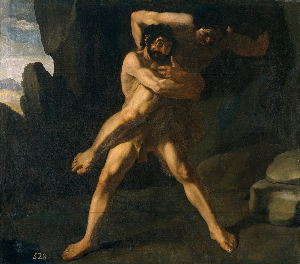 Hercules vecht met Antaeus door Francisco de Zurbaran