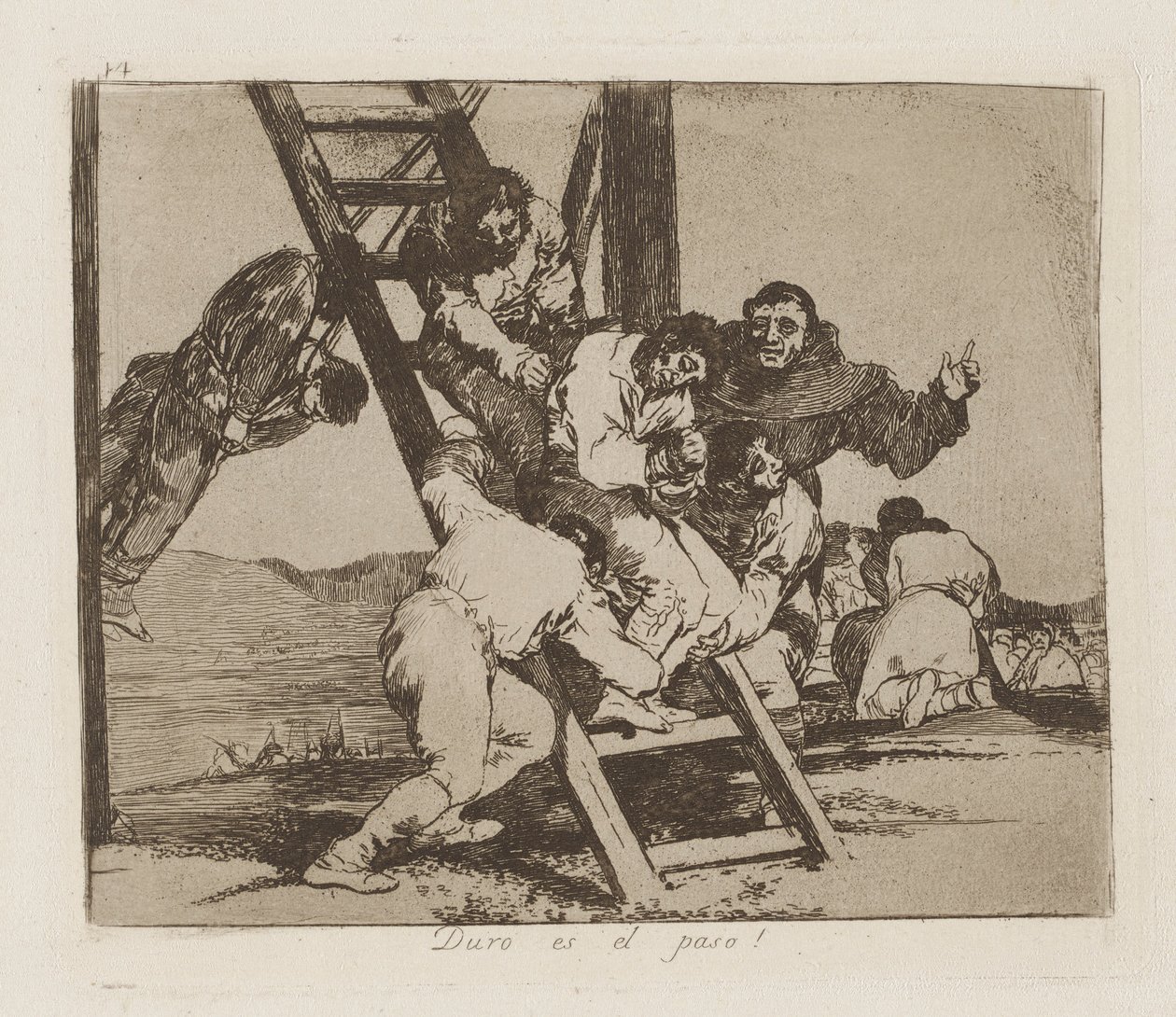 Duro es el paso! door Francisco de Goya
