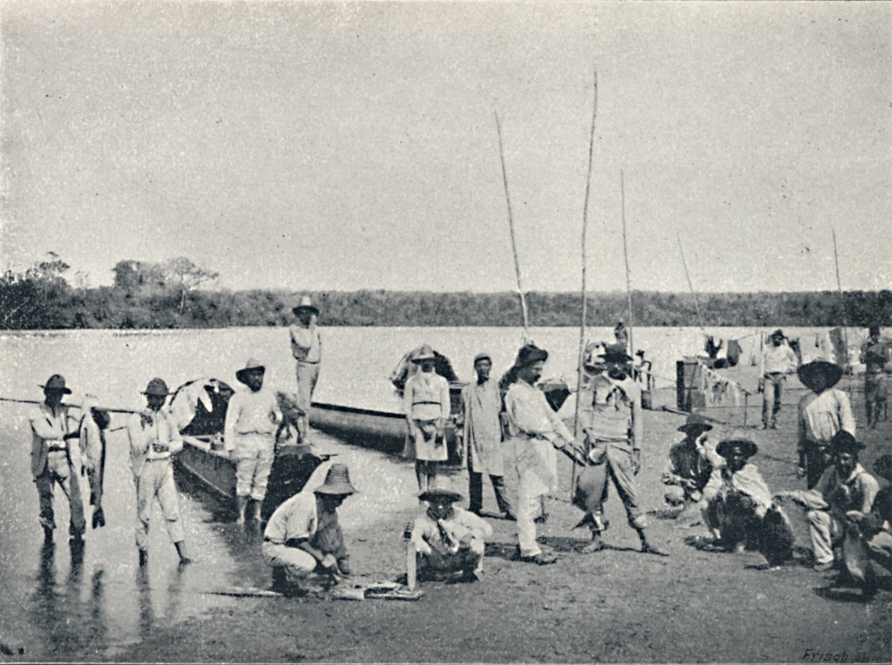 Pesca no Rio Grande, 1895 door Francisco Henszler