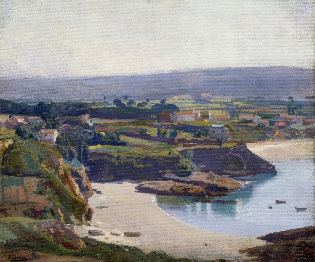 Het strand van Espiñeiro 1931 door Francisco Llorens Diaz