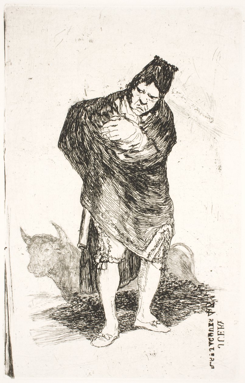 Andalusische smokkelaar met stier door Francisco de Goya
