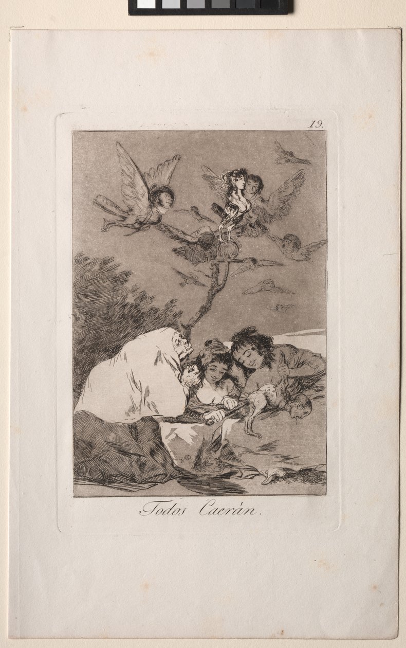 Caprichos: Allen zullen vallen door Francisco de Goya