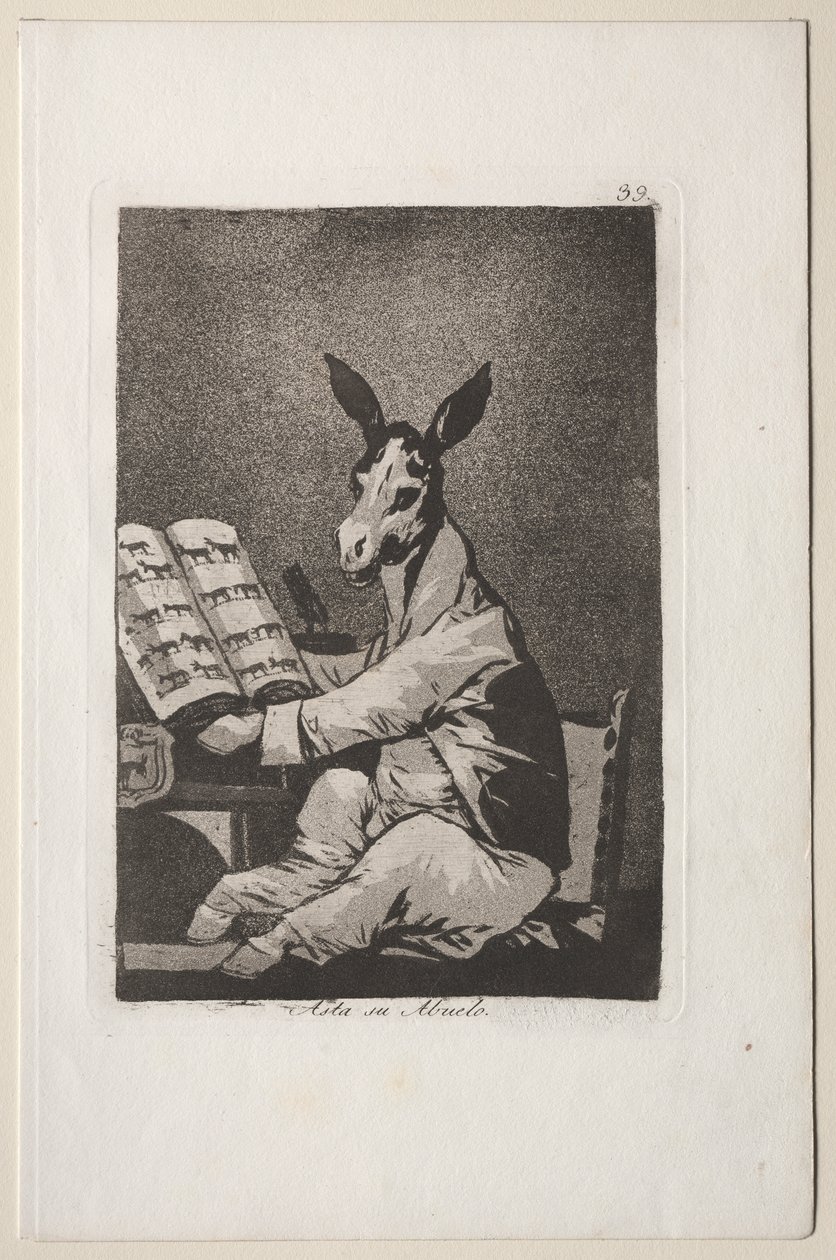 Caprichos: En zo was zijn grootvader. door Francisco de Goya