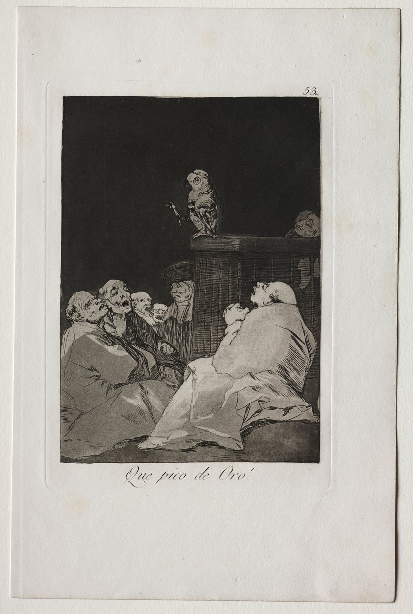 Caprichos: Wat een gouden snavel! door Francisco de Goya