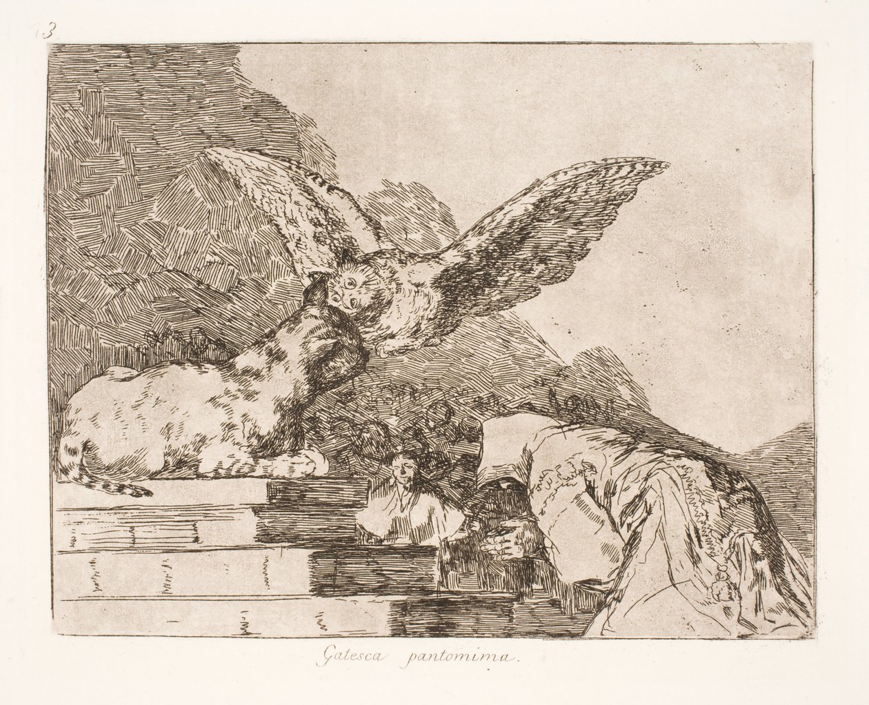 Kattenpantomime (73) door Francisco de Goya