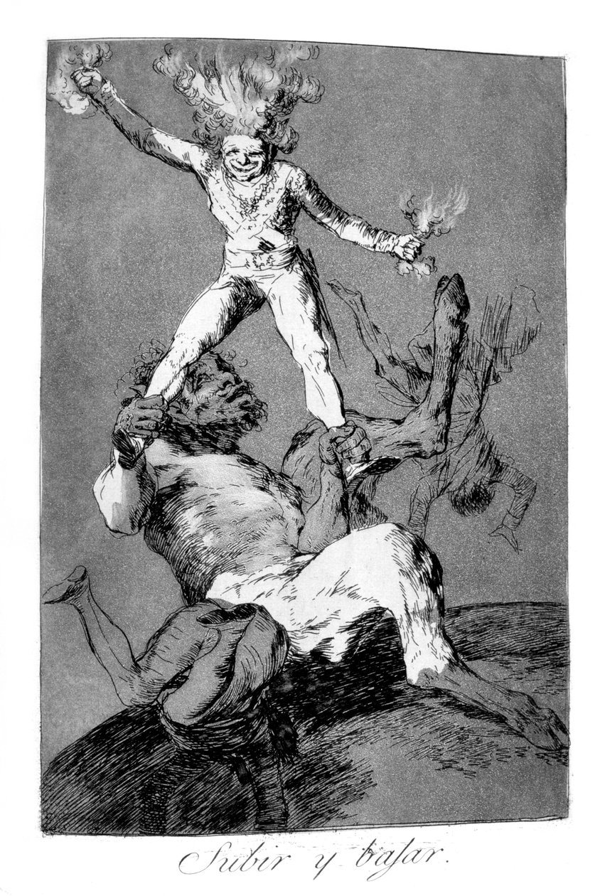 Omhoog gaan en vallen door Francisco de Goya
