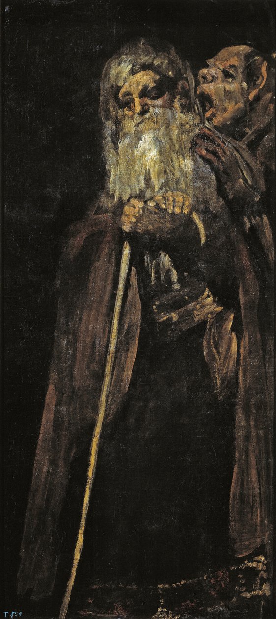 Twee oude mannen Twee monniken door Francisco de Goya