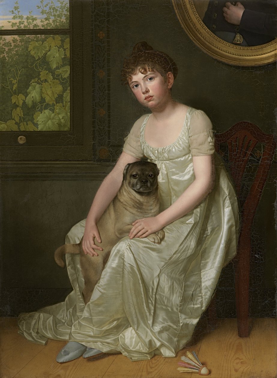 Portret van Sylvie de la Rue door Franciscus Joseph Octave van der Donckt