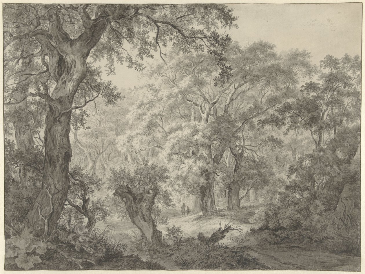 Boslandschap door Franciscus Andreas Milatz