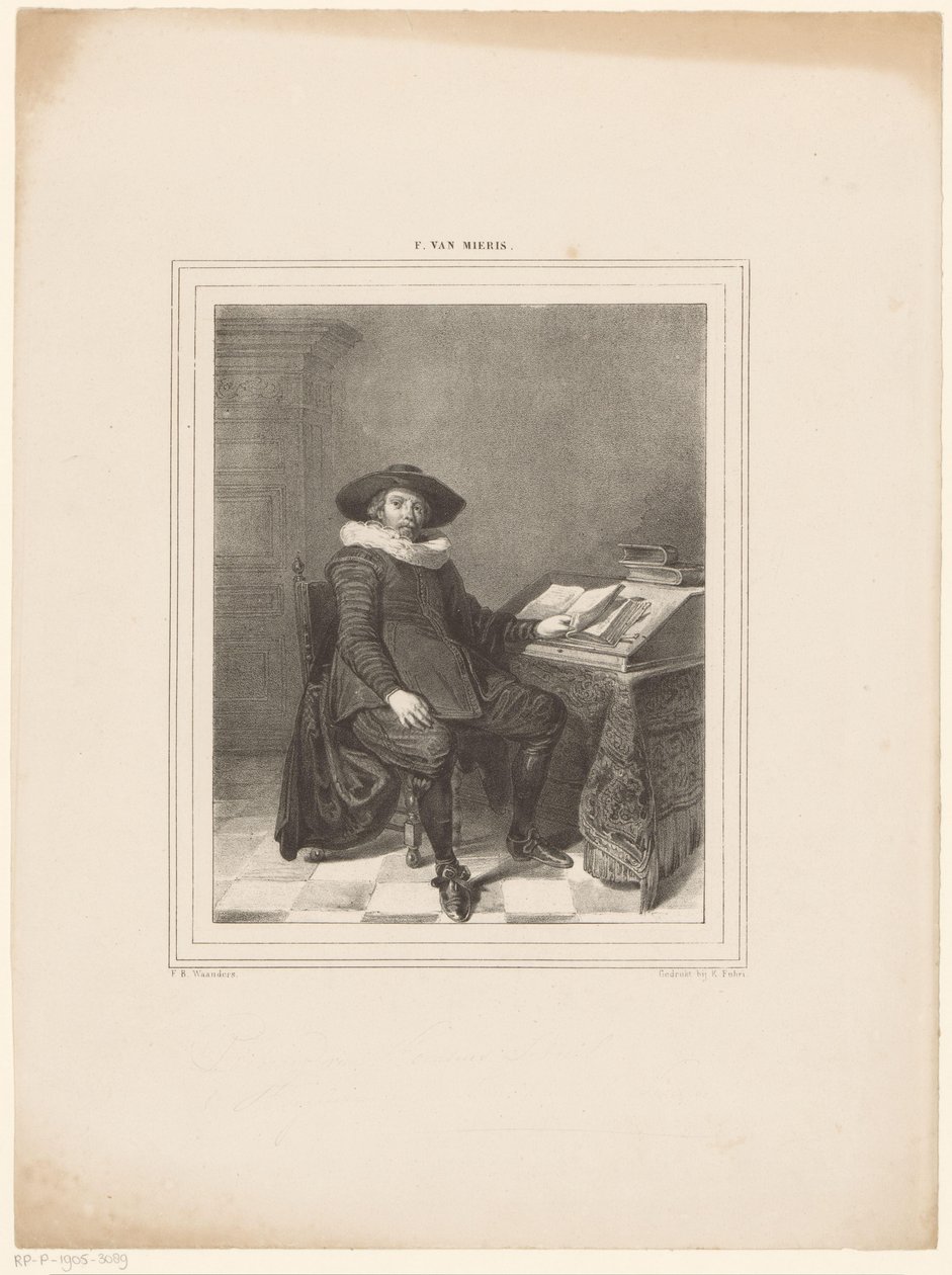 Portret van onbekende man door Franciscus Bernardus Waanders