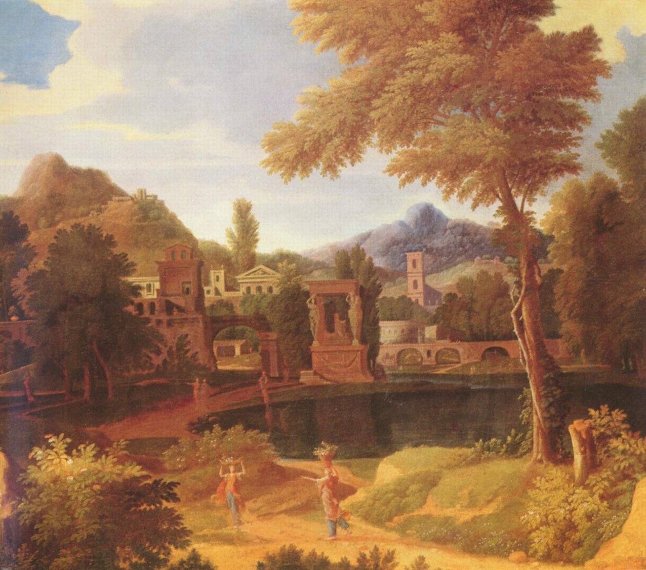 Landschap door Francisque Millet