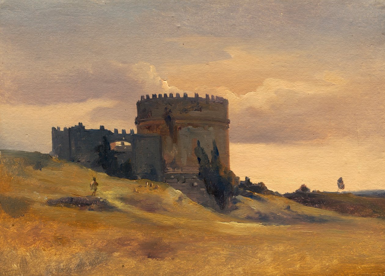 Het graf van Cecaelia Metella, ca. 1830 door Francois Antoine Leon Fleury