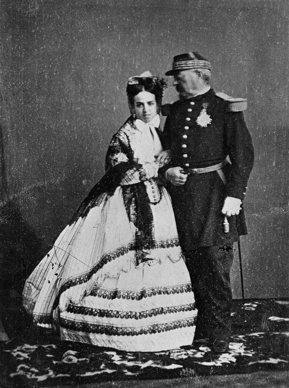 Generaal Achille Bazaine en zijn vrouw, Josepha Pena, zomer 1865 door Francois Aubert