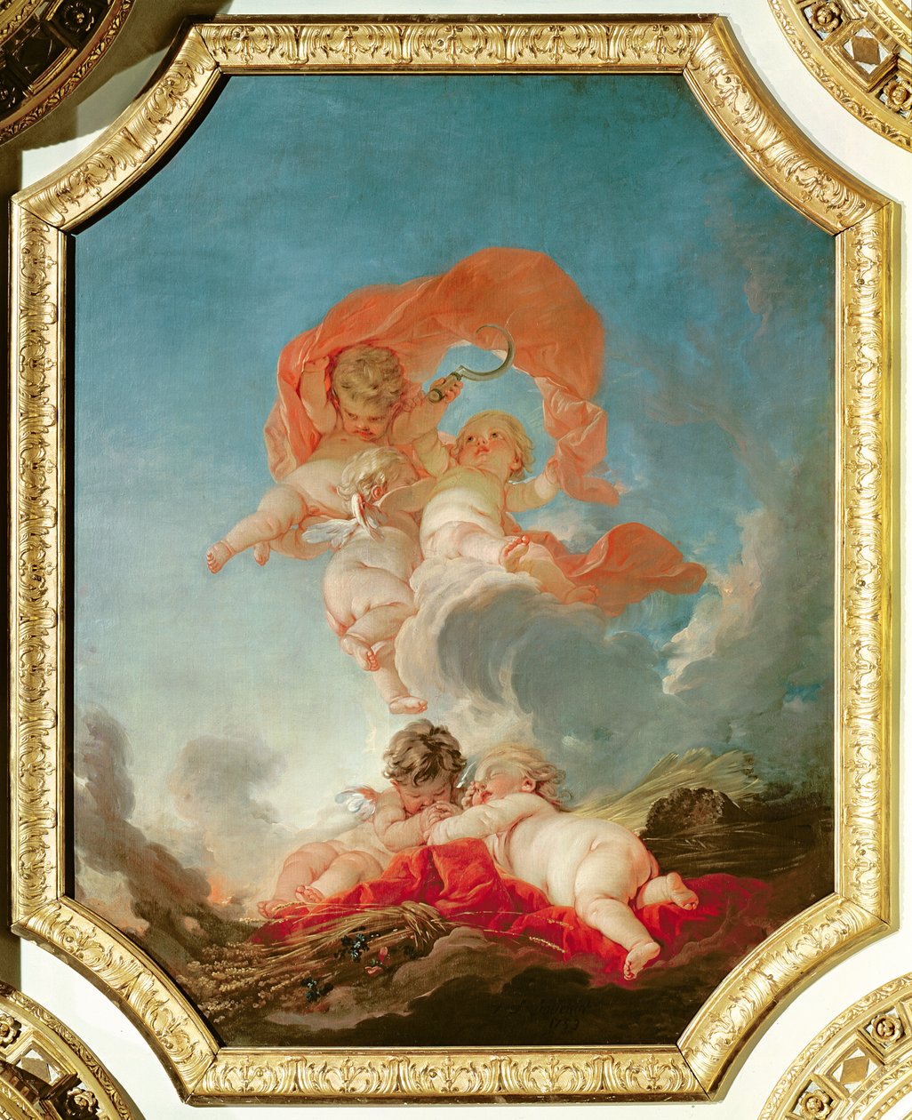 Zomer, uit een serie van de Vier Seizoenen in de Salle du Conseil door François Boucher