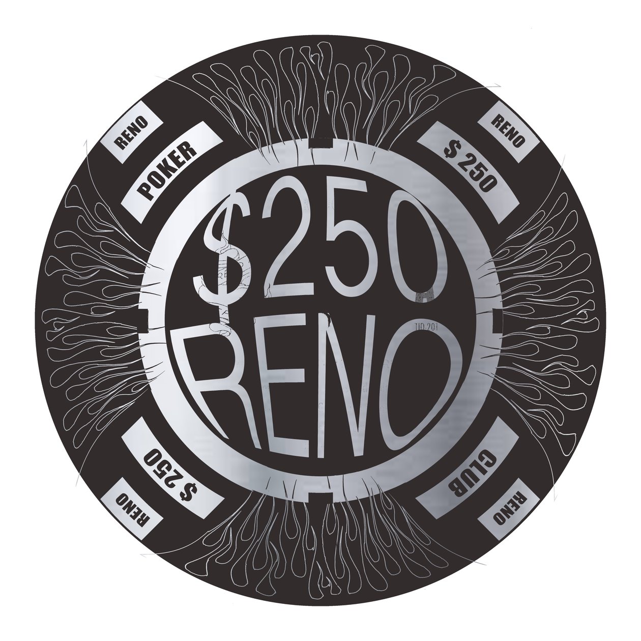 Pokerchip $250, 2015, digitaal door Francois Domain