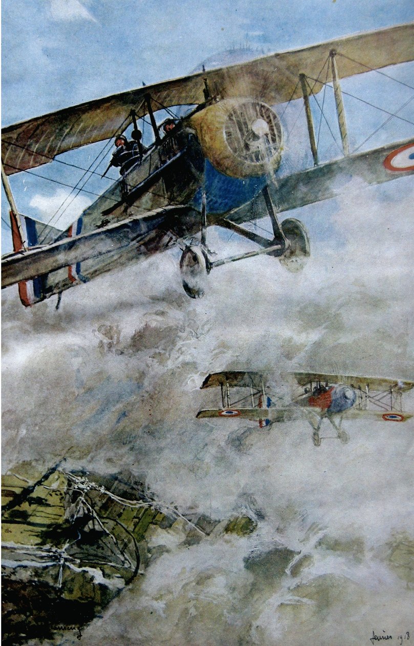 Spads patrouilleren, 1918 door Francois Flameng