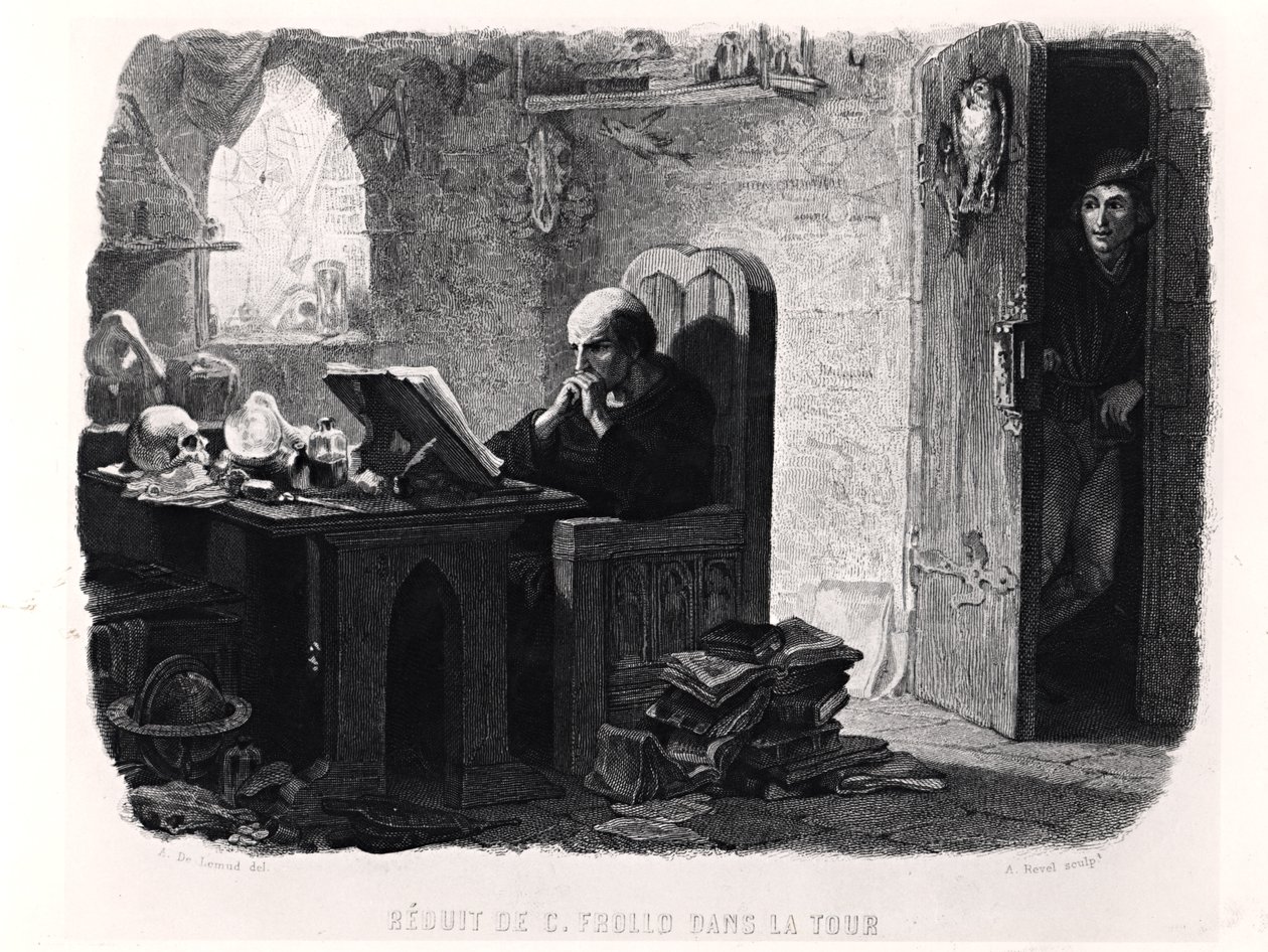 Claude Frollo in de Kleine Kamer van de Toren, illustratie uit 
